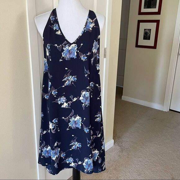 Leith Navy Floral Tank Dress Size Medium - Picture 5 of 10